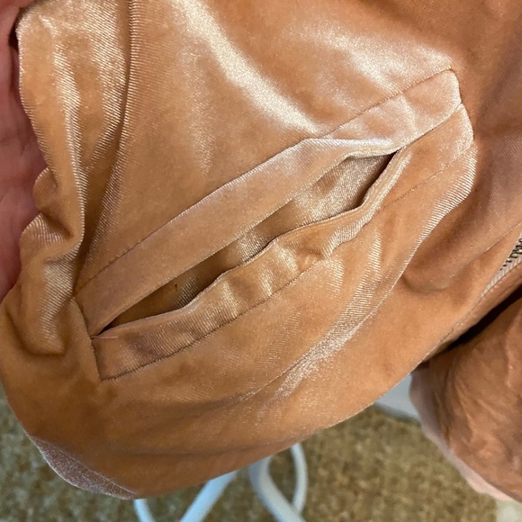 Olivaceous Velvet Velour Full Zip Ruched Jacket S - Picture 6 of 9